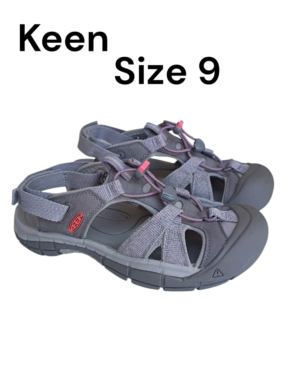 Keen Ravine H2 Women's Size 9 Hiking Sandals Adjustable Gray Coral
